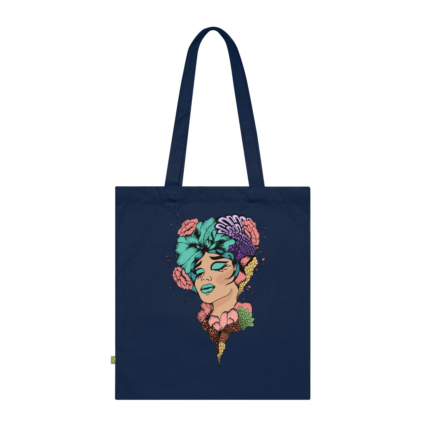 Chic Floral Organic Cotton Tote Bag, Eco-Friendly Shopping Bag, Cute Reusable Tote, Everyday Love Tote, Gift for Her
