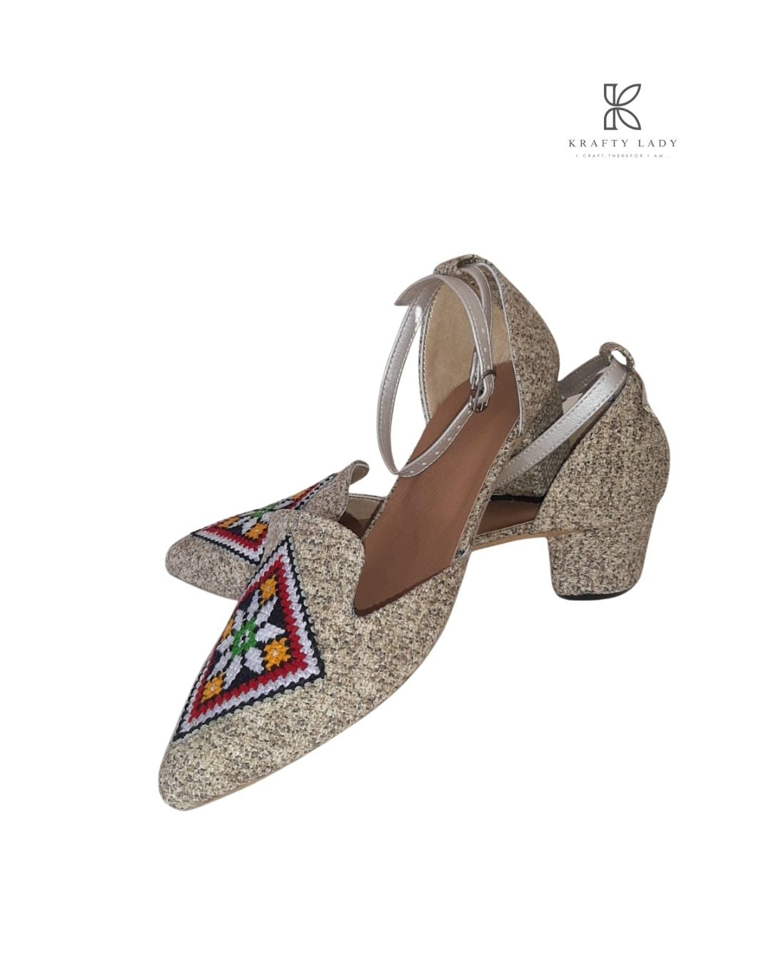 Threaded Duo – Hand Embroidered Canvas Bag & Shoes Set