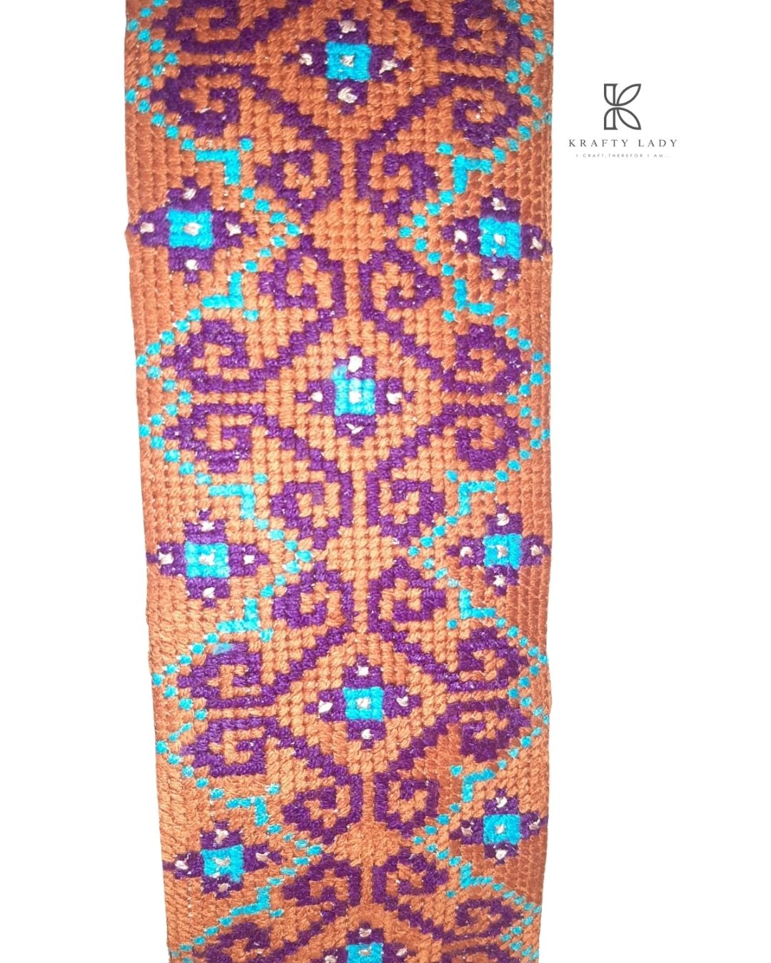 Brown Base Tote – Hand Embroidered Traditional Design on High Quality Fabric