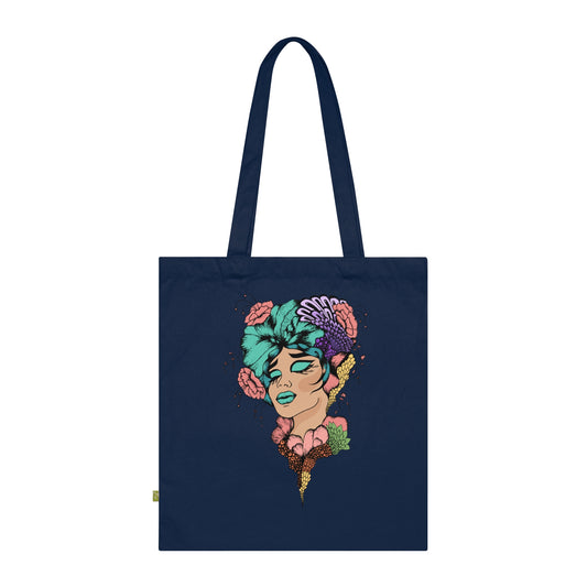 Chic Floral Organic Cotton Tote Bag, Eco-Friendly Shopping Bag, Cute Reusable Tote, Everyday Love Tote, Gift for Her