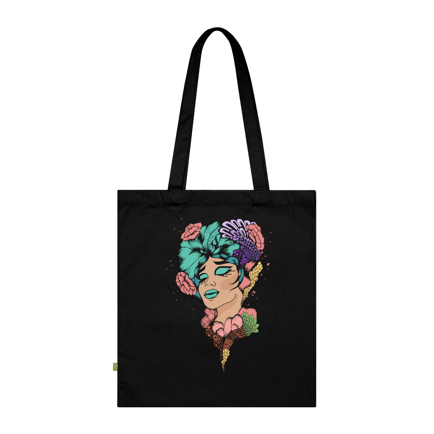 Chic Floral Organic Cotton Tote Bag, Eco-Friendly Shopping Bag, Cute Reusable Tote, Everyday Love Tote, Gift for Her