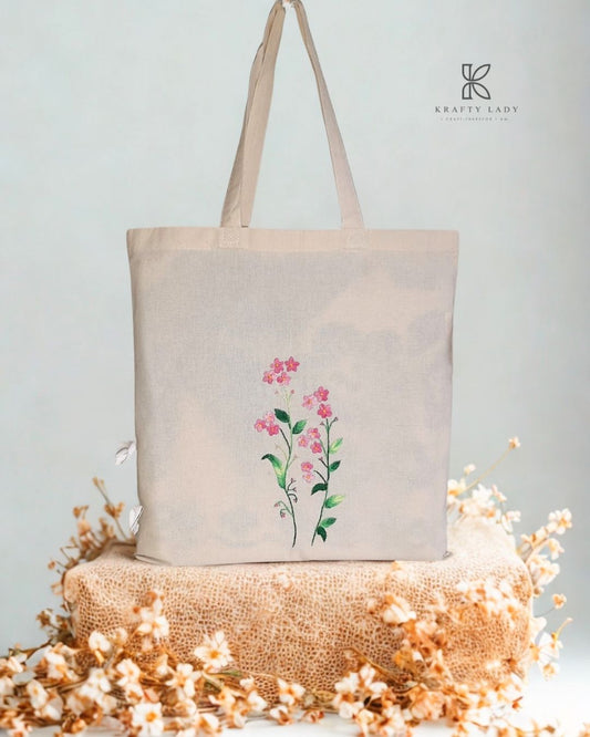 Blossom Charm – Hand Embroidered Tote Bag